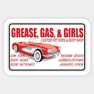 Grease, Gas n Girls Sticker